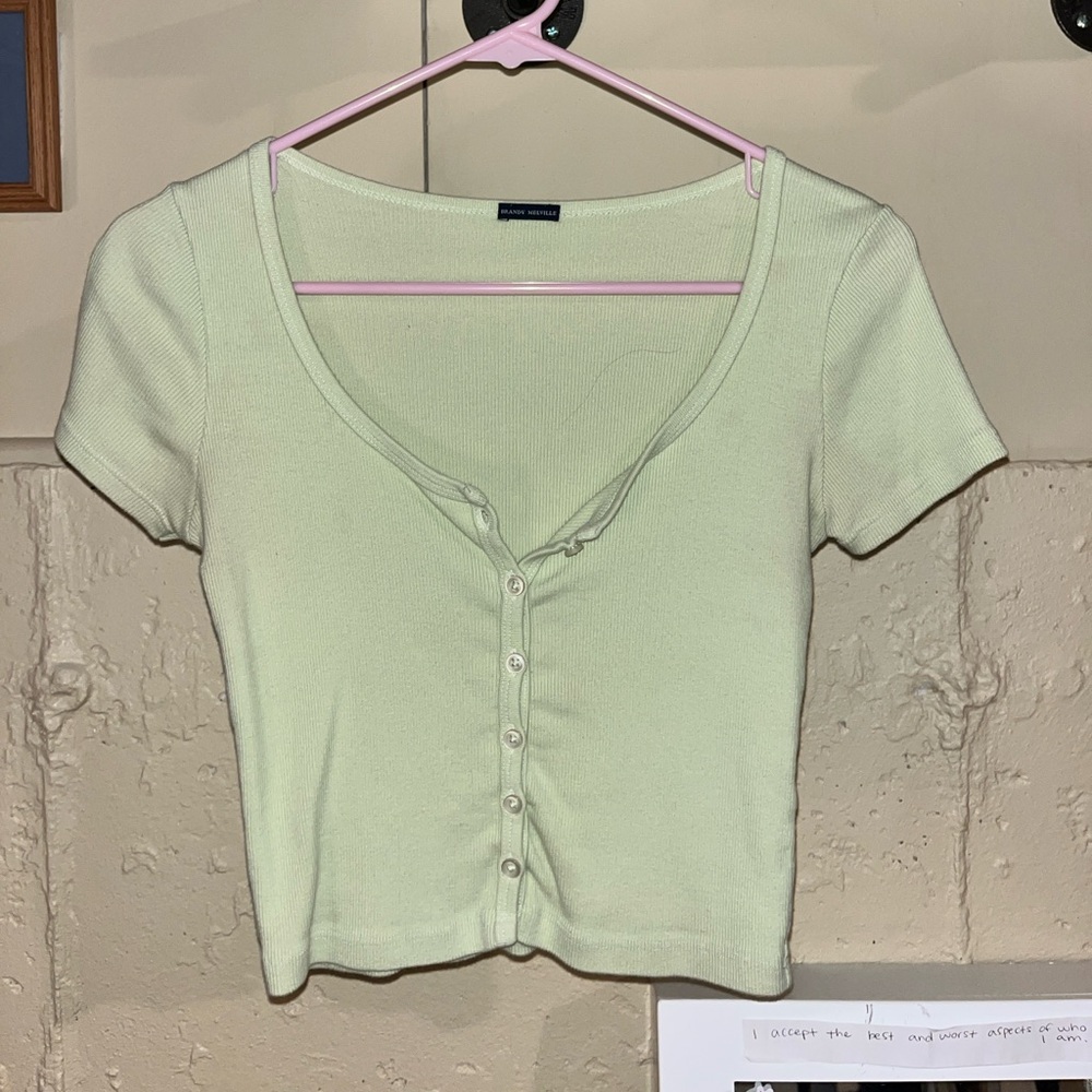 Brandy Melville Light Green Crop Top